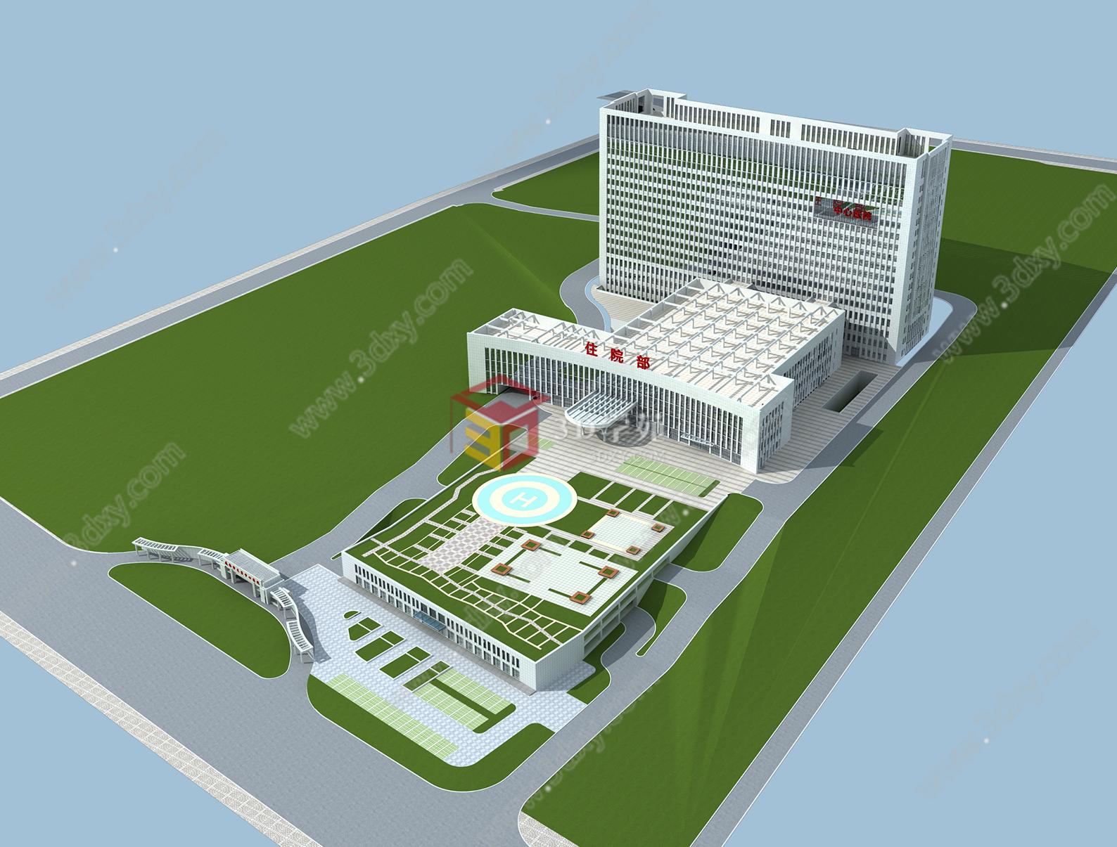 医院鸟瞰图3D模型