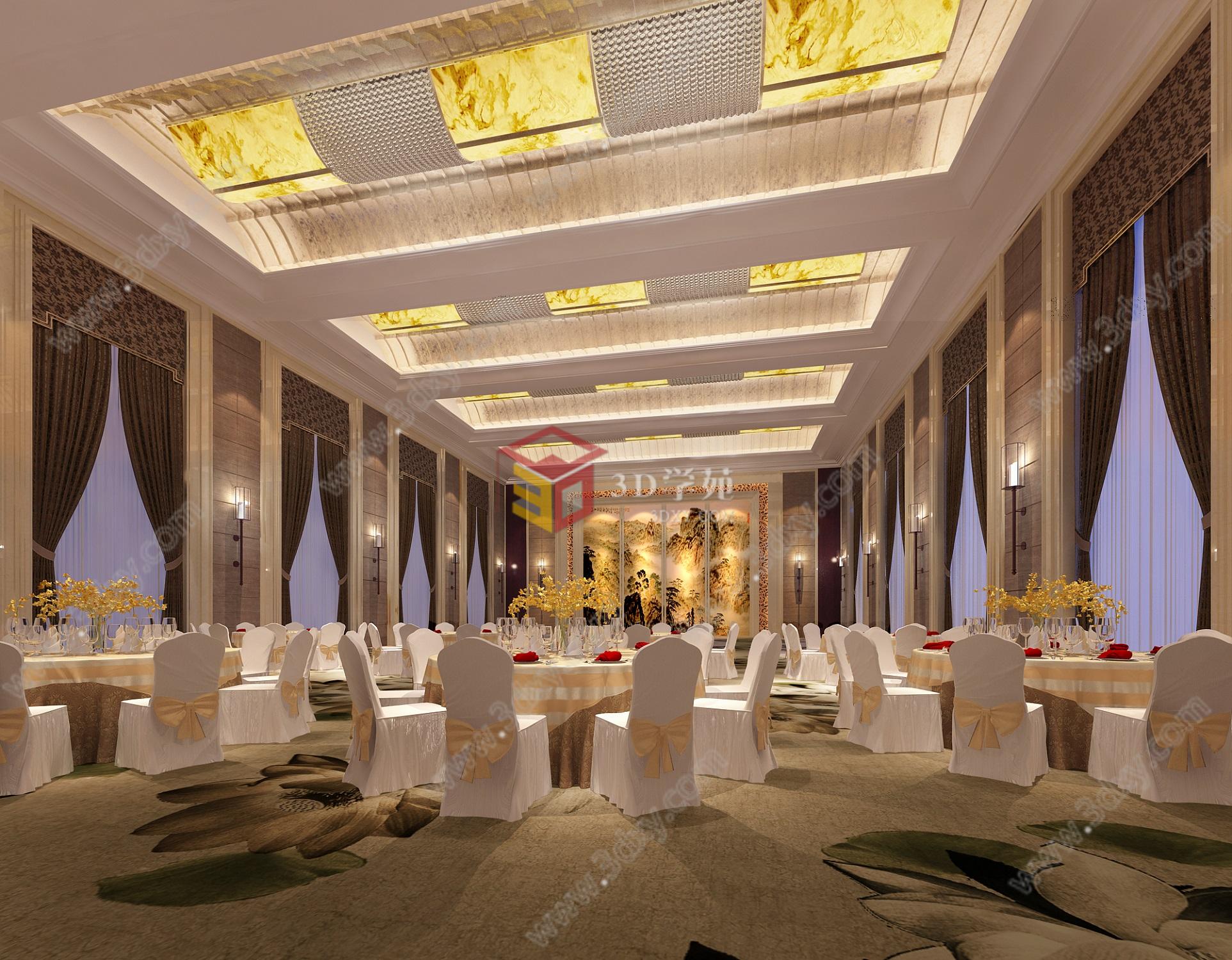 酒店宴会厅3D模型