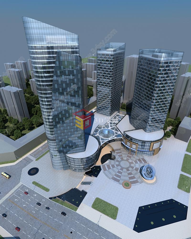 现代城市综合体3D模型