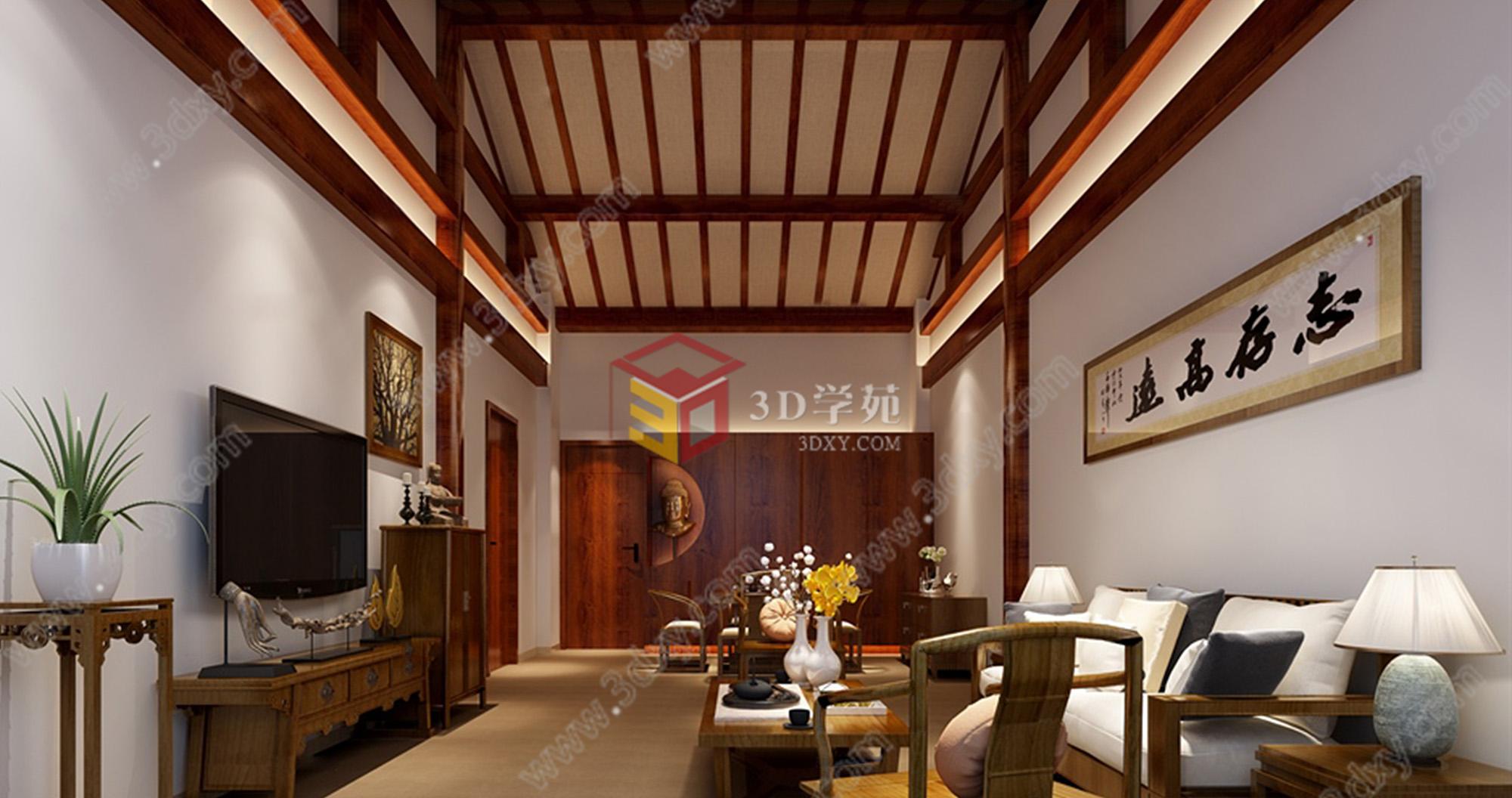 中式客厅3D模型