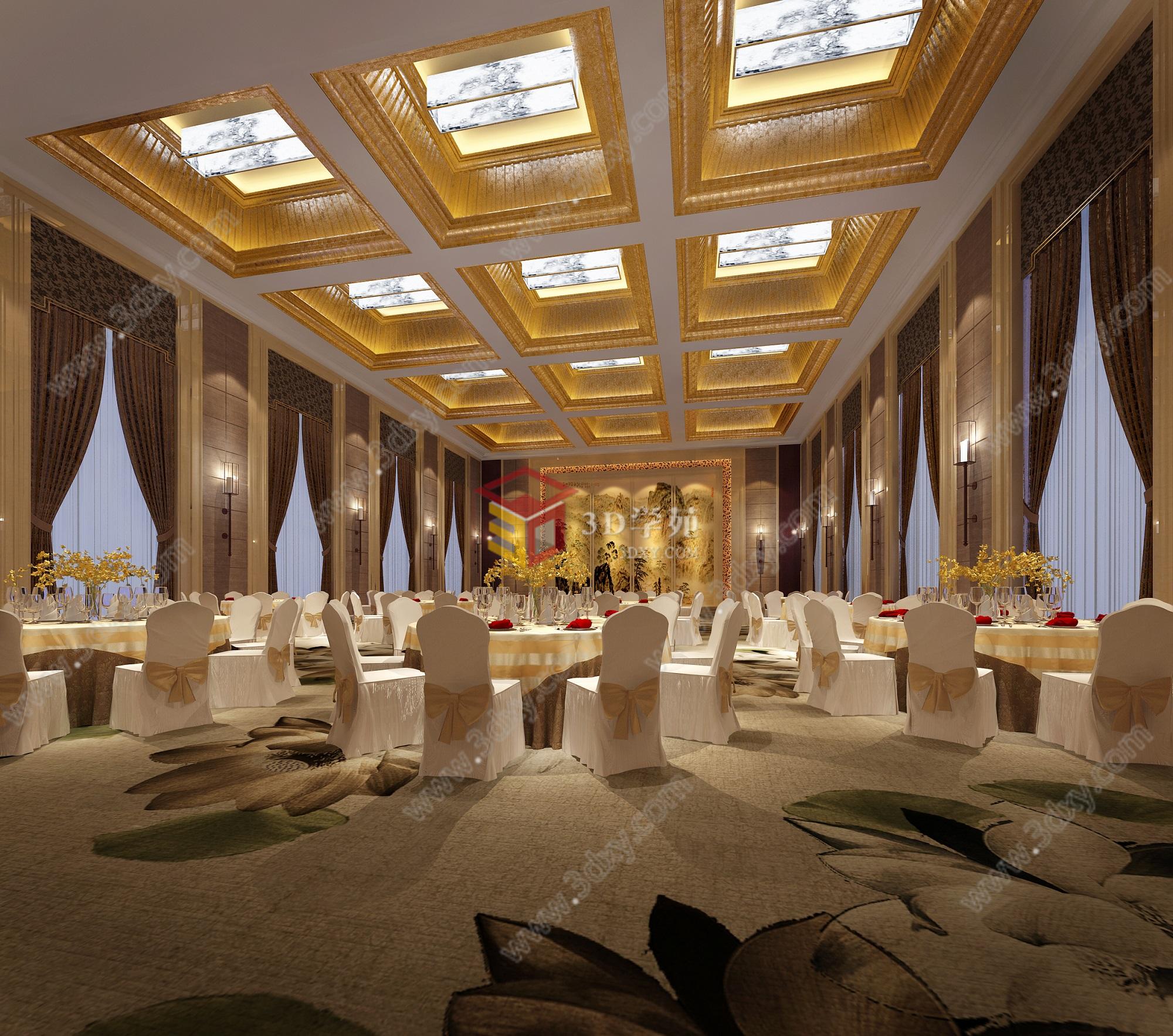 酒店宴会厅3D模型