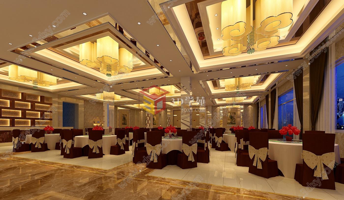 酒店餐厅3D模型