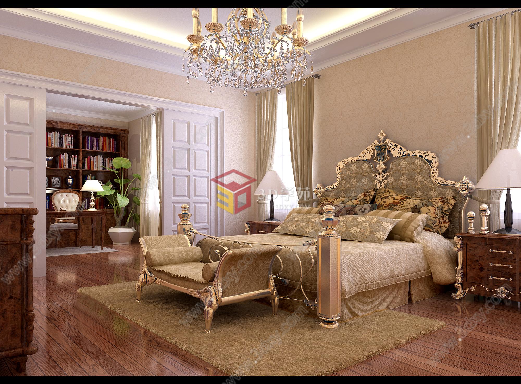 古典欧式风格卧室3D模型