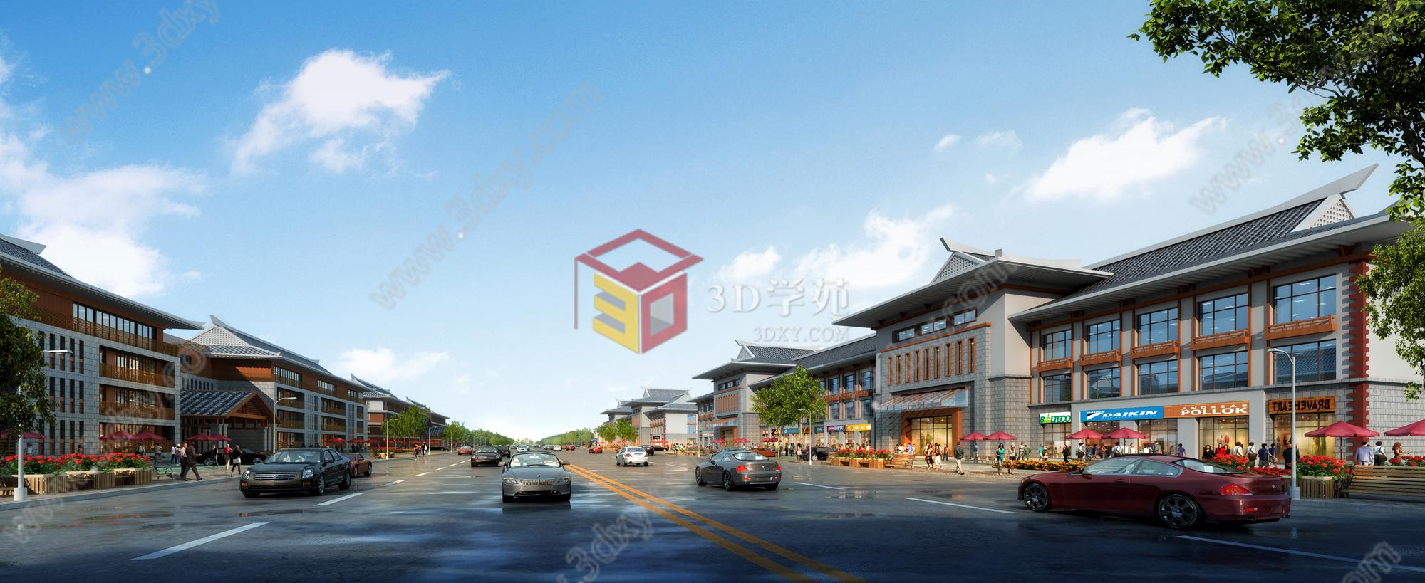 朝族酒店商业街3D模型