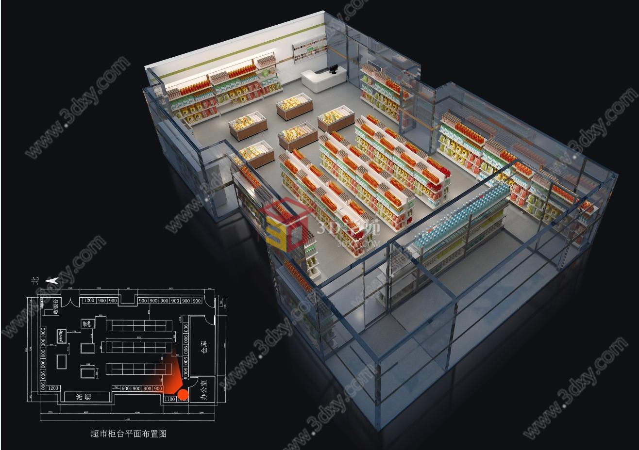 ,室内,场景,商场超市3D模型