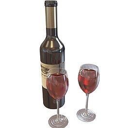 高脚红酒杯3D模型
