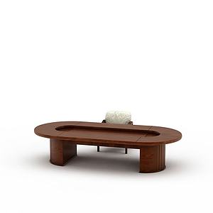 实木办公桌3d模型