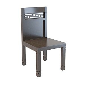中式实木椅3d模型