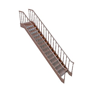 实木楼梯3d模型