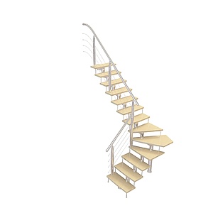 木质现代楼梯3d模型