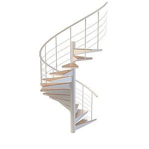 现代简约建筑旋转楼梯3d模型