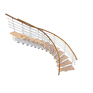 弧形楼梯3d模型