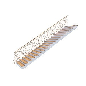 欧式直行楼梯3d模型