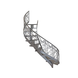 铁艺旋转楼梯3d模型