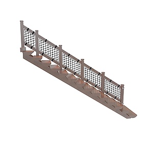 中式楼梯3d模型