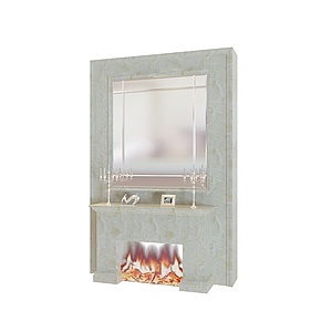 镜子火壁炉3d模型