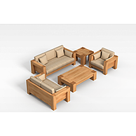 木质沙发茶几组合3D模型3d模型