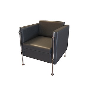 黑皮单人沙发3d模型
