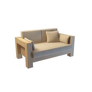 实木双人沙发3d模型
