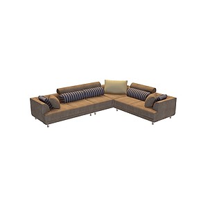 布艺现代组合沙发3d模型