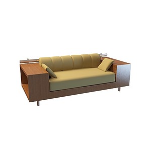 木质双人沙发3d模型