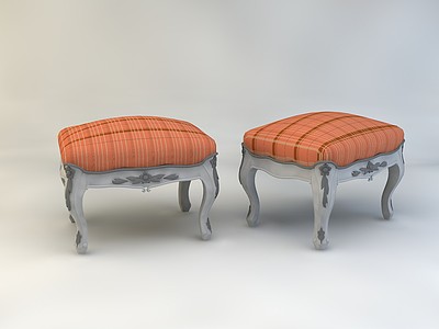 C4D皮面沙发凳免费模型