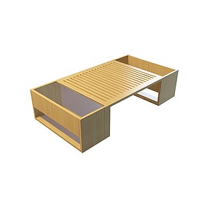 浅木色茶几桌3d模型