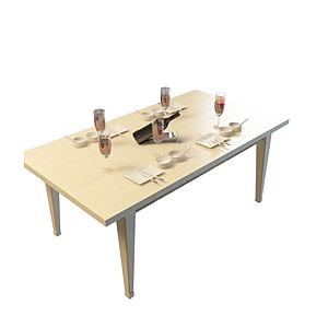 白色餐桌3d模型