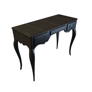 黑木书桌3d模型