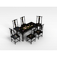 古典桌椅组合3D模型3d模型