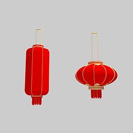 中式红灯笼3D模型