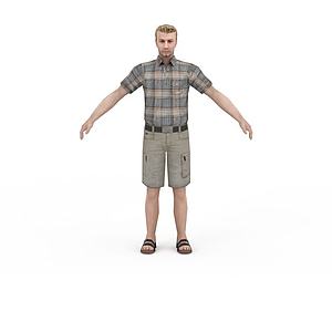 短裤男人3d模型