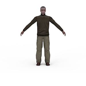 黑人男模特3d模型