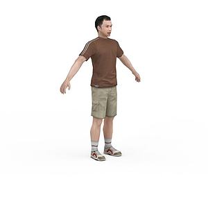 运动装男子3d模型