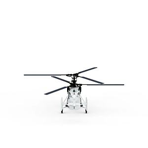 白色直升机3d模型
