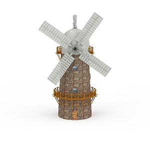 游戏风车建筑3d模型