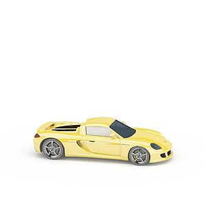 黄色时尚跑车3d模型