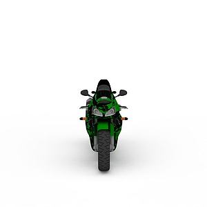 时尚绿色摩托车3d模型