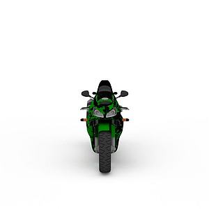 绿色时尚摩托车3d模型