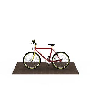 时尚红色自行车3d模型