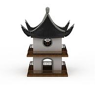 中式凉亭3D模型3d模型
