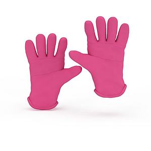 粉色胶皮手套3d模型