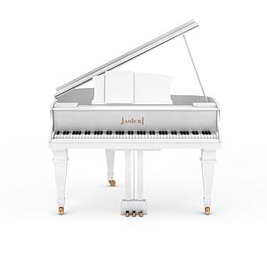 白色钢琴3d模型