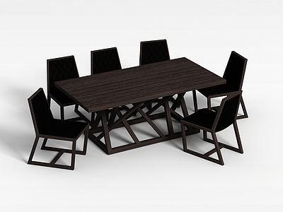 休闲桌子组合3d模型