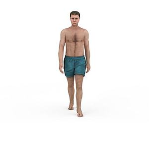 沙滩男人3d模型