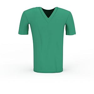 绿色T恤3d模型