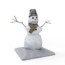 节日雪人装饰3D模型