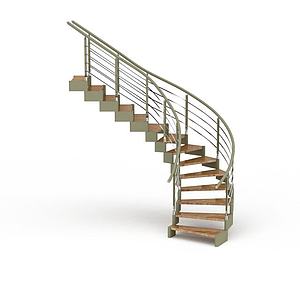 别墅旋转楼梯3d模型