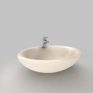白色陶瓷洗手盆3d模型