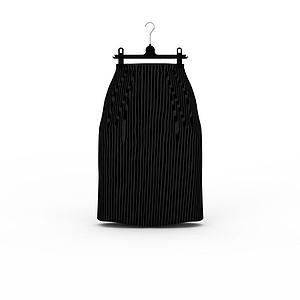 黑色半身长裙3d模型